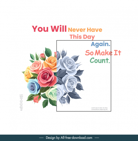 hope quotation banner template elegant roses bouquet