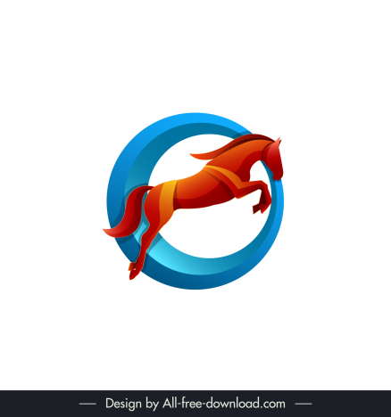 horse  gradient logotype dynamic 3d design
