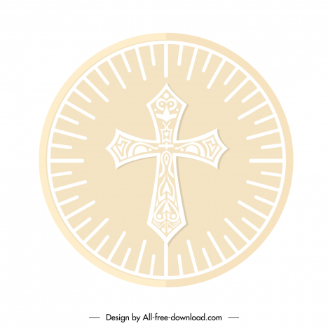 host religion icon holy cross rays decor round shape