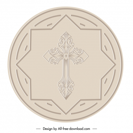 host religion sign icon holy cross sketch symmetrical geometry design