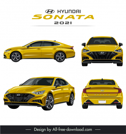 Hyundai sonata 2021 car advertising template modern different views ...