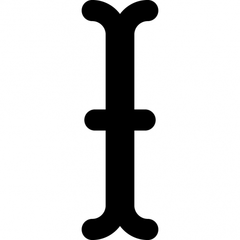 i cursor sign icon vertical symmetric shape flat silhouette sketch