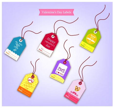 icons sets of valentine labels tags