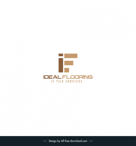 ideal flooring is tile services logotype flat geometric stylized texts design