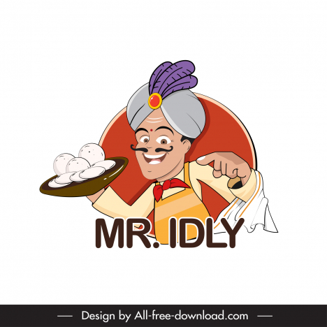 Indian chef logotype funny cartoon character sketch vectors stock in format  for free download 162 bytes