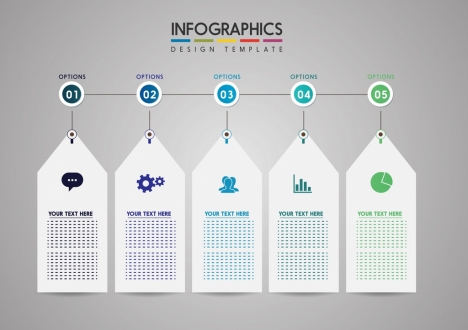infographic design template white tags icons