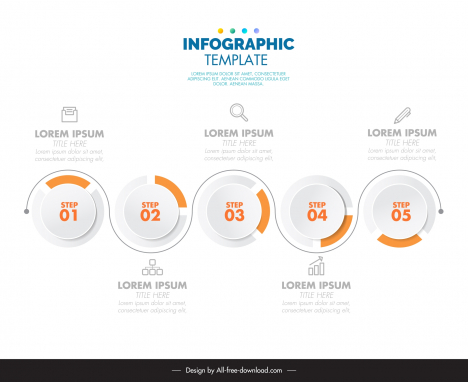 infographic template circle curves combination