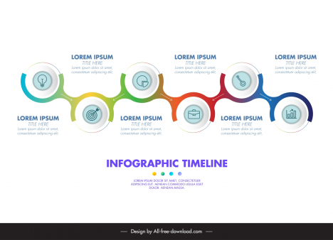infographic timeline template symmetric circles