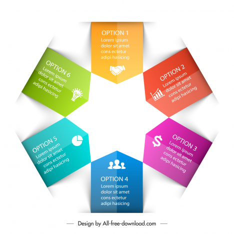 infographics design element 3d circulation tags shape