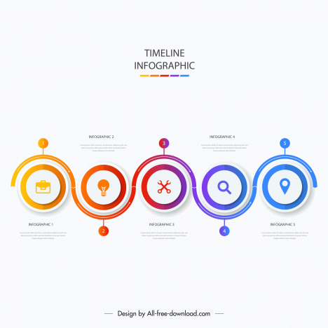 infographics template circle curves connection sketch
