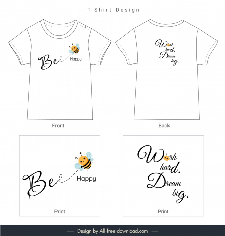 inspiration t shirt template cute honeybee texts