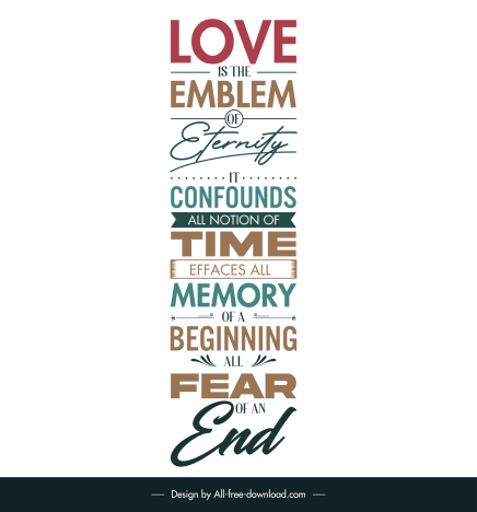 inspirational love quotes banner template elegant flat messy calligraphic texts layout