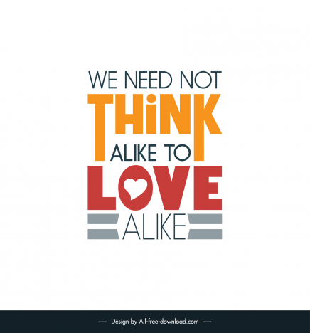 inspirational love quotes poster template flat elegant texts heart layout