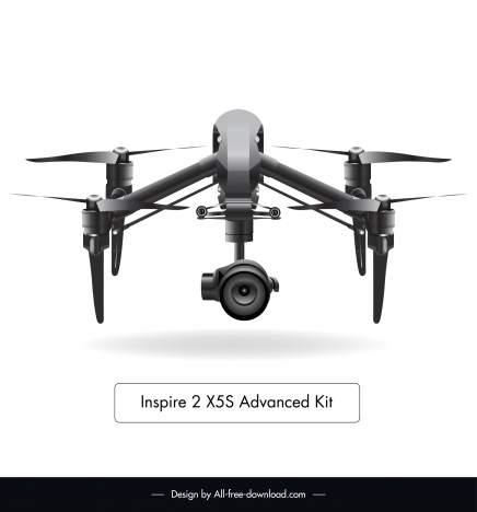 inspire 2 x5s drone flycam advanced kit drone design element modern realistic 3d