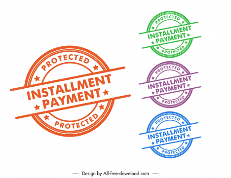 installed payment stamp template symmetric circle stars decor