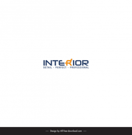 interior logo template  stylized text chair design