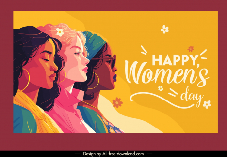 international womens day banner template faces petals classic