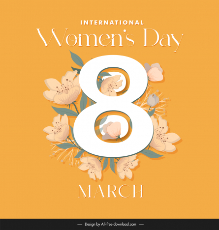 international womens day poster template elegant flat flowers decor