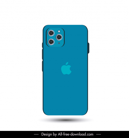 iphone 13 realistic back icon modern flat sketch