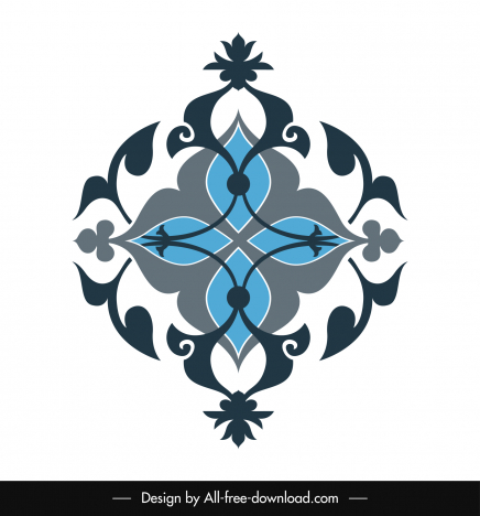 islamic decorative element elegant vintage symmetric curves shapes
