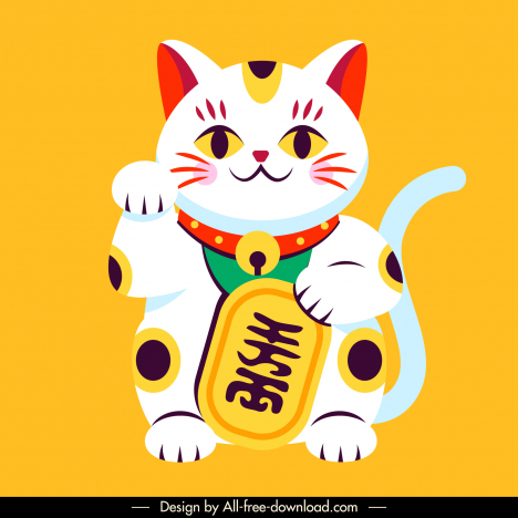 Japanese lucky cat icon cute cartoon design vectors stock in format for  free download 162 bytes