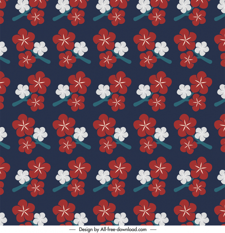 japanese style flowers pattern template repeating petals flat classic design