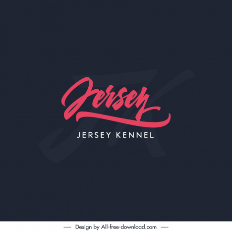 jersey kennel logo template dark calligraphic dynamic texts sketch
