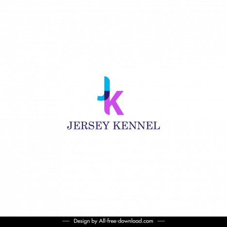 jersey kennel logo template elegant bright modern design