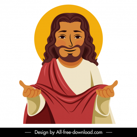 Jesus christ icon cartoon character sketch vectors stock in format for ...