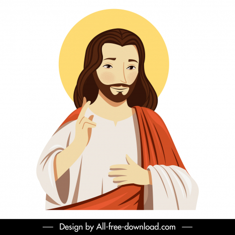 jesus christ icon cartoon sketch