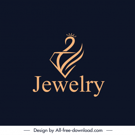 Jewelry logo template flat crown loon geometric diamond sketch vectors ...