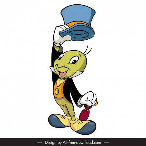 Jiminy cricket icon elegant stylized cartoon sketch vectors stock in format  for free download 162 bytes
