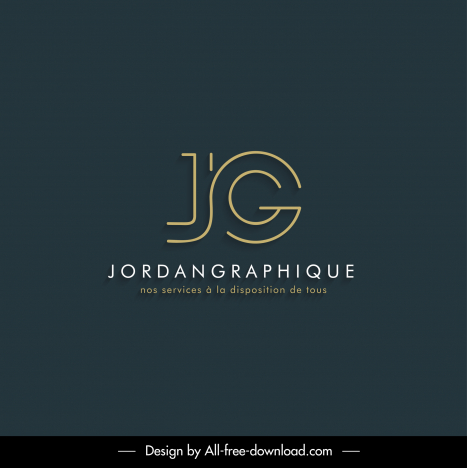 jordan graphique logo template elegant flat modern texts sketch