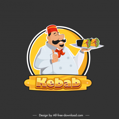 Kabab chef logo funny cartoon character vectors stock in format for free  download 162 bytes