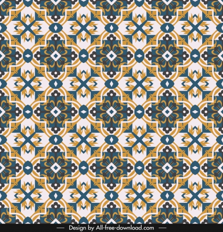 kaleidoscope pattern template retro symmetric repeating shapes