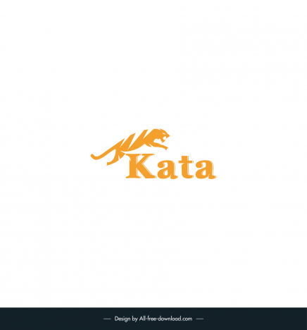 kata logo combined with a lunging tiger template dynamic silhouette design