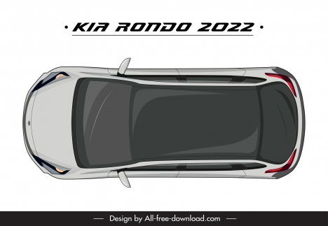 kia rondo 2022 car model advertising template modern symmetric top view design