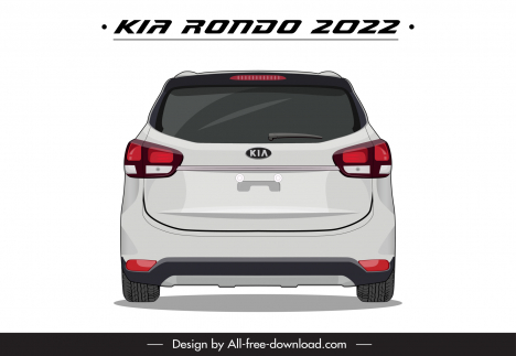 kia rondo 2022 car model icon modern symmetric back view design
