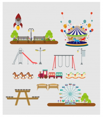 kids playground areas vector illustration