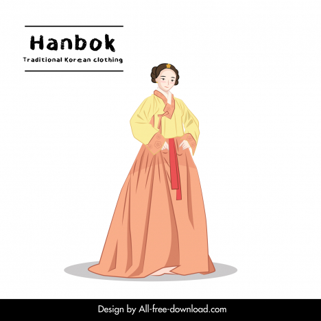 Korean traditional dress Hanbok  Gambar