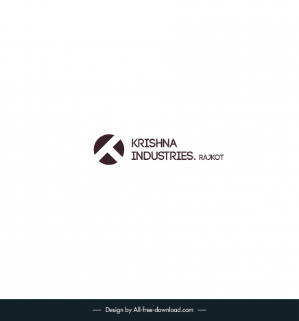 krishna industries rajkot logotype stylized text circle shape decor