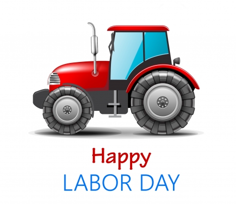 labor day card design with heavy car