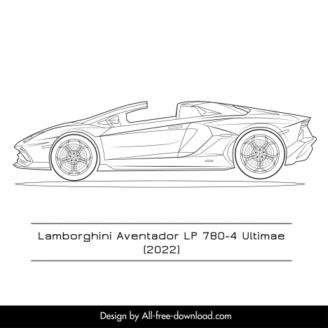 Outline Drawing of a Super Car View from Three Sides Editorial Image   Illustration of rear super 217689120
