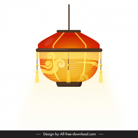 lantern decoration design element flat classical symmetric shape design