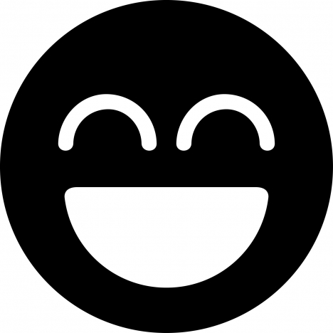laugh beam emoticon flat contract black white symmetric circle sketch