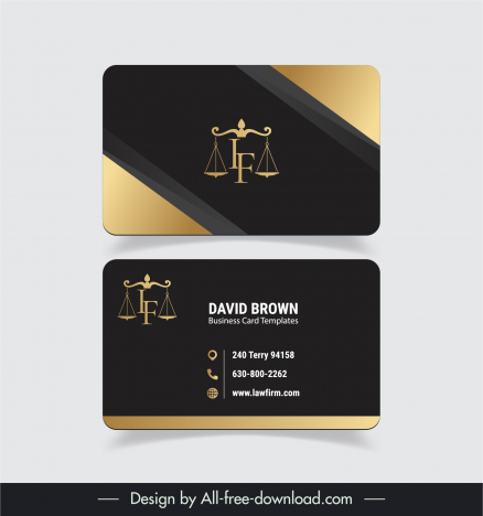 law firm business card templates elegant contrast scales
