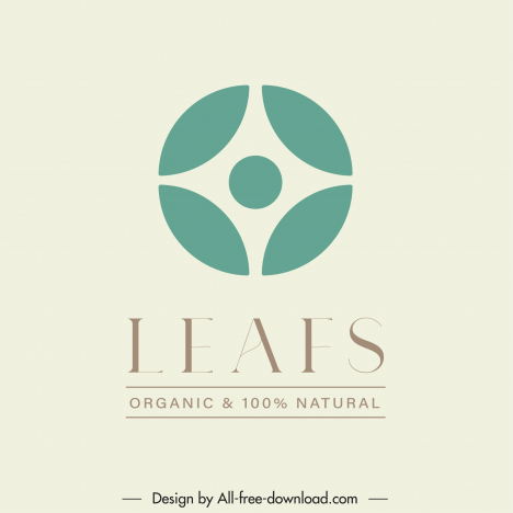 leaf organic store logo template flat classic geometry