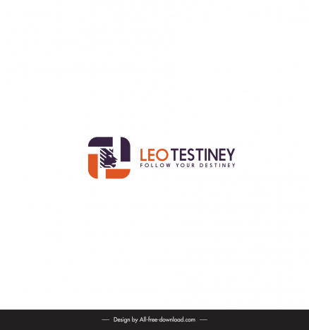leo testiney logo template flat modern symmetric