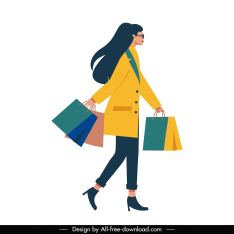 lifestyle design element shopping woman cartoon