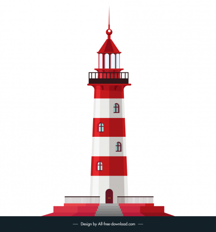 lighthouse icon modern symmetric 3d outline
